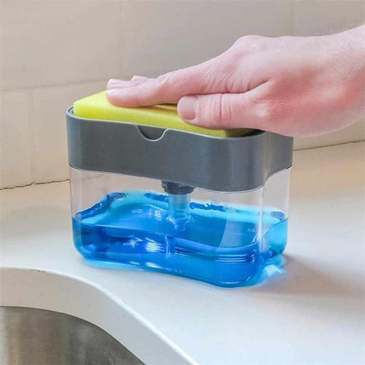 Soap Dispenser Push-Out Liquid And Sponge Caddy Kitchen Automatic Dispenser