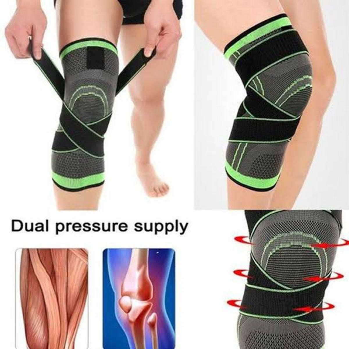 Knee Supporter Adjustable Pressurized Compress Elastic Pad
